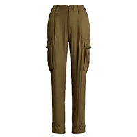 Twill Cargo Ankle Pants