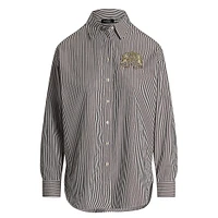 Relaxed-Fit Lion Crest Striped Broadcloth Shirt