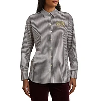 Relaxed-Fit Lion Crest Striped Broadcloth Shirt