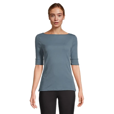 Slim-Fit Boatneck T-Shirt