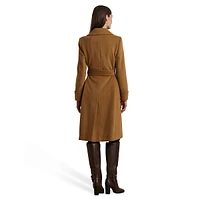 Double-Faced Wool-Blend Wrap Coat