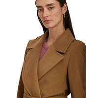 Double-Faced Wool-Blend Wrap Coat