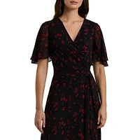 Floral Crinkle Georgette Midi Dress