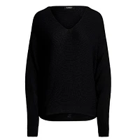 Rib-Knit Dolman-Sleeve Sweater