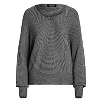 ​Metallic Rib Dolman-Sleeve Sweater