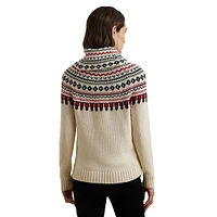 Fair Isle Cotton Turtleneck Sweater