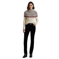 Fair Isle Cotton Turtleneck Sweater