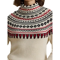 Fair Isle Cotton Turtleneck Sweater