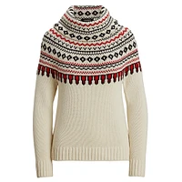 Fair Isle Cotton Turtleneck Sweater