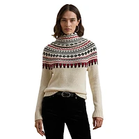 Fair Isle Cotton Turtleneck Sweater