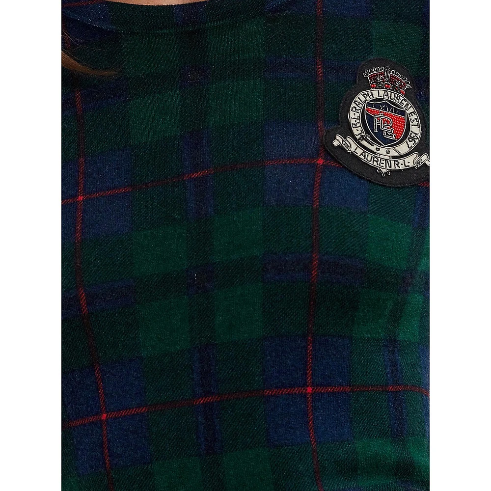 Pull à carreaux et écusson perlé Black Watch
