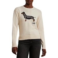 ​Intarsia-Knit Dachshund Sweater