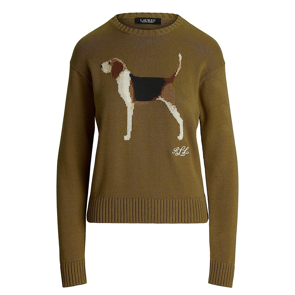 ​Intarsia-Knit Beagle Sweater