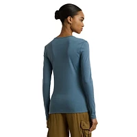 Stretch-Cotton Long-Sleeve Top