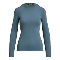 Stretch-Cotton Long-Sleeve Top