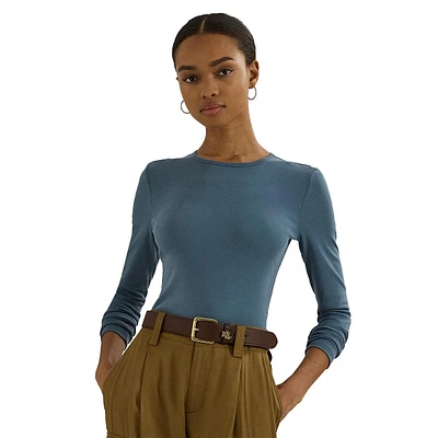 Stretch-Cotton Long-Sleeve Top