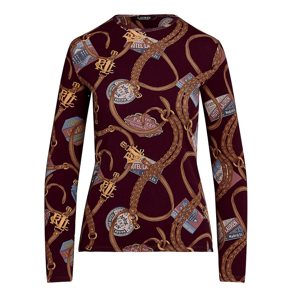 Harness-Print Long-Sleeve T-Shirt