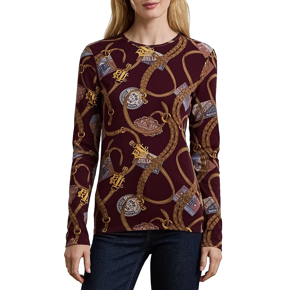 Harness-Print Long-Sleeve T-Shirt