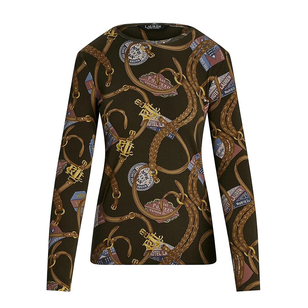 Harness-Print Long-Sleeve T-Shirt