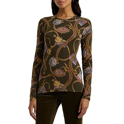 Harness-Print Long-Sleeve T-Shirt