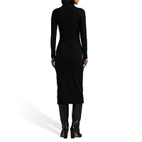 Rib-Knit Midi Polo Dress