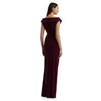 Jersey Off-the-Shoulder Gown