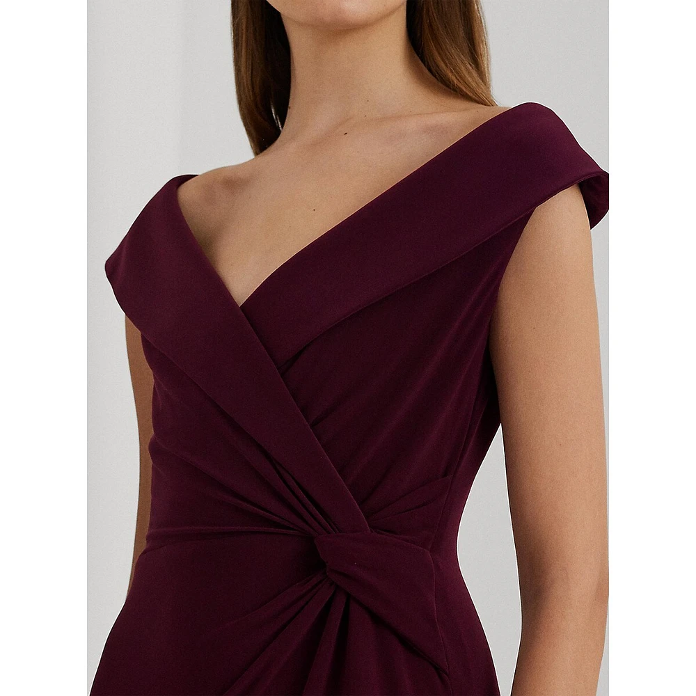 Jersey Off-the-Shoulder Gown