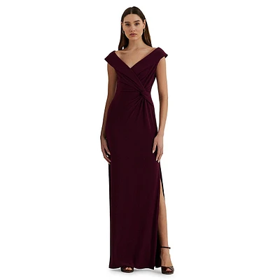 Jersey Off-the-Shoulder Gown