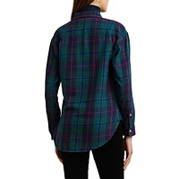 ​Relaxed-Fit Black Watch Plaid Shirt