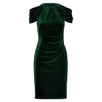 Pleated Velvet Cocktail Dress