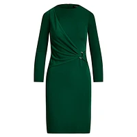 Ring-Trim Jersey Sheath Dress