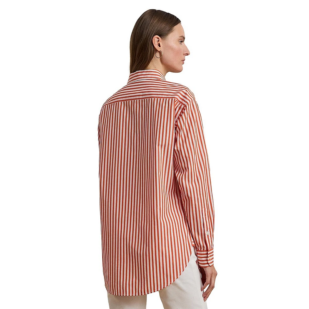 Chemise en tissu rayé coupe décontractée