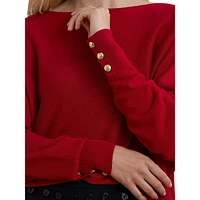 Cotton-Blend Dolman-Sleeve Sweater