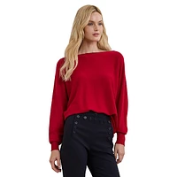 Cotton-Blend Dolman-Sleeve Sweater