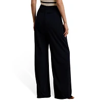 Pleated Stretch Jersey Wide-Leg Pants