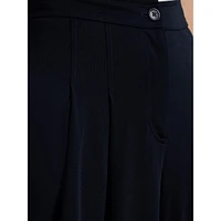 Pleated Stretch Jersey Wide-Leg Pants