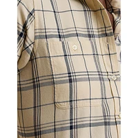 Relaxed-Fit Plaid Roll-Tab-Sleeve Shirt