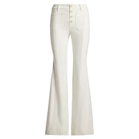 Stretch-Canvas Wide-Leg Pants