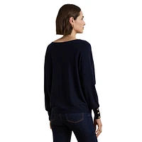 Cotton-Blend Dolman-Sleeve Sweater