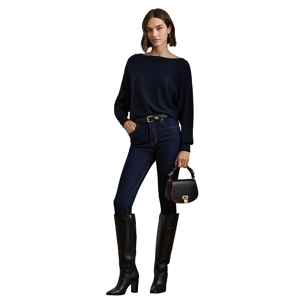 Cotton-Blend Dolman-Sleeve Sweater
