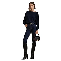 Cotton-Blend Dolman-Sleeve Sweater