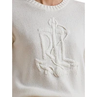 Pull en coton peigné avec logo ancre