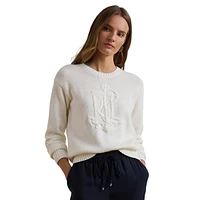 Pull en coton peigné avec logo ancre