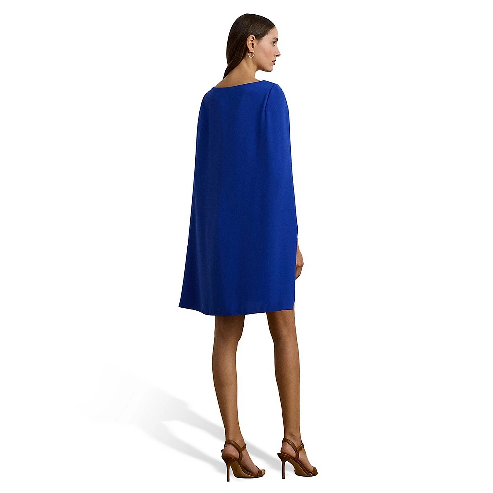 Cape Georgette Cocktail Dress