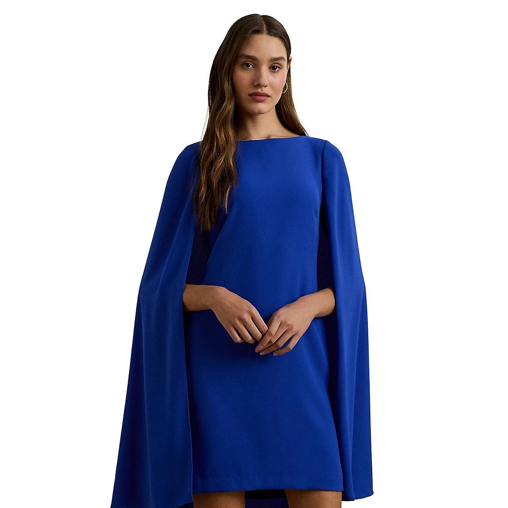 Cape Georgette Cocktail Dress