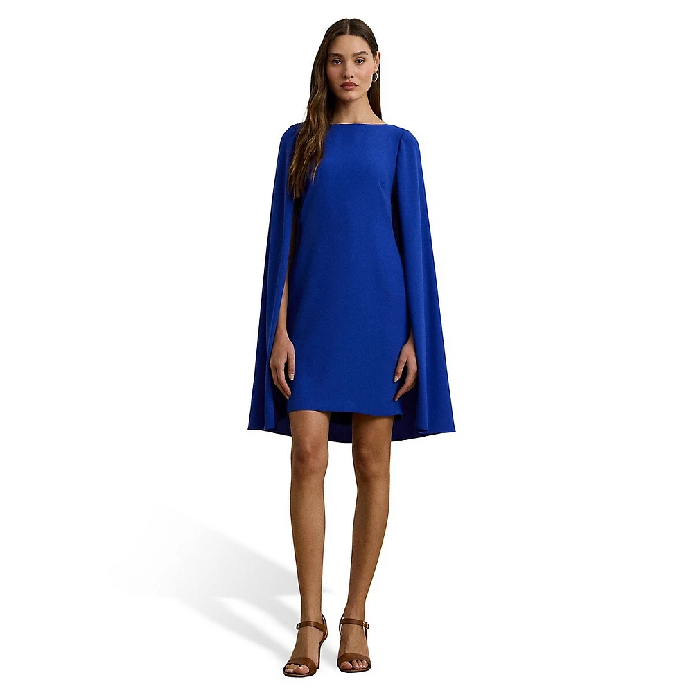 Cape Georgette Cocktail Dress