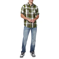 Sachino Relaxed-Fit Short-Sleeve Plaid Shirt