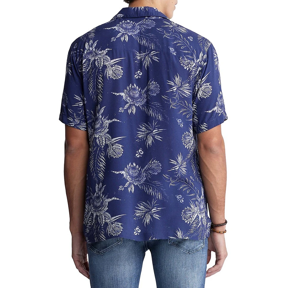 Sidny Short-Sleeve Printed Rayon Shirt