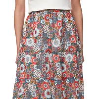 Aletta Tiered Floral Long Skirt