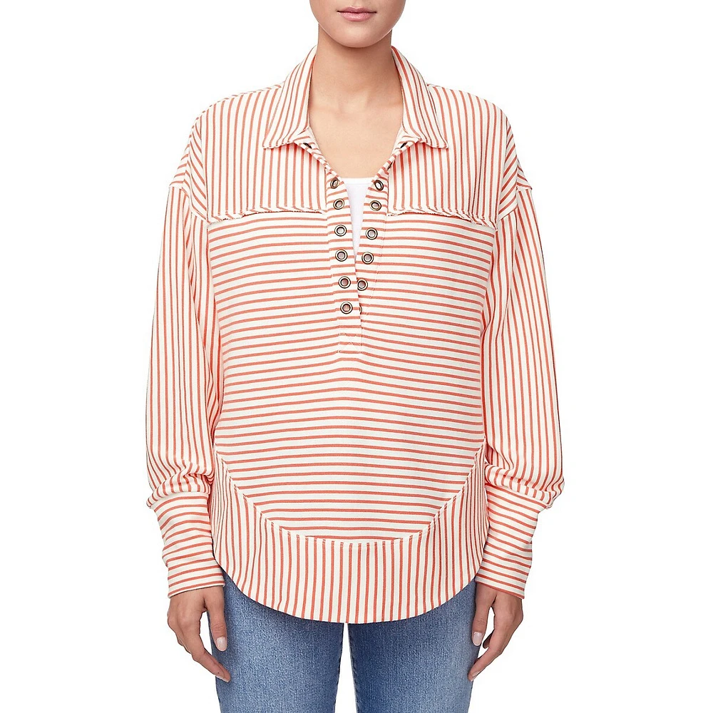 Ellowynne Striped Half-Zip Pullover